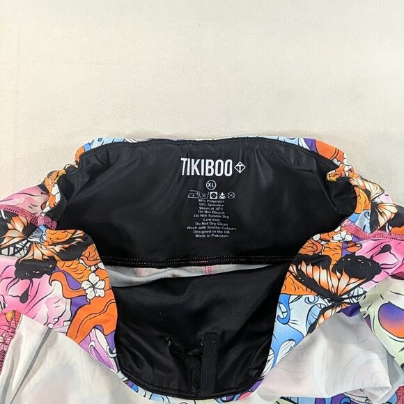 Tikiboo Swim Bottoms Skirt Shorts Skort Skull Tattoos Multicolor XL X-Large - Picture 3 of 11